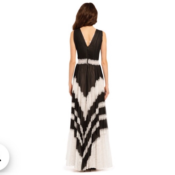 ALICE AND OLIVIA Tess Pleated Lace Maxi Dress Sz 2 - Picture 4 of 7